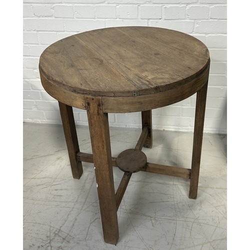 1157 - A TEAK CIRCLE SIDE TABLE 71 x 60 cm