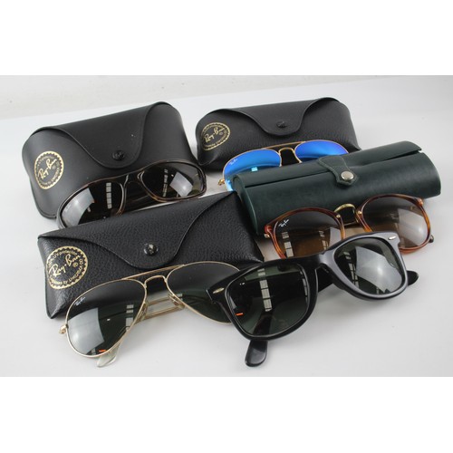 1165 - A COLLECTION OF DESIGNER RAYBAN SUNGLASSES INCLUDING CASES (5)