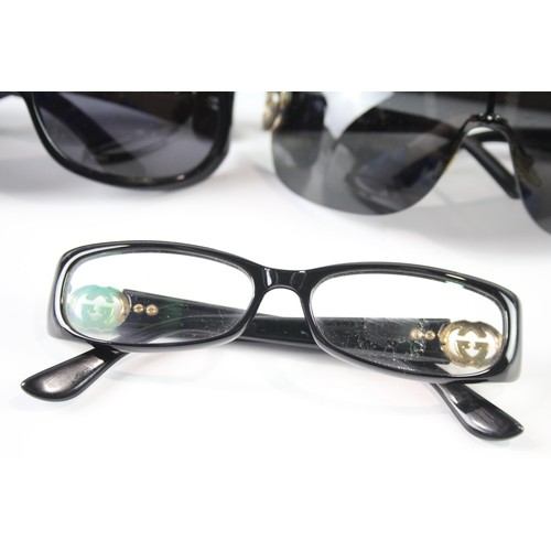 1175 - DESIGNER SUNGLASSES/GLASSES INCLUDING GUCCI, WITH CASES (3)