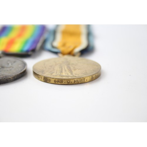 1184 - TWO WW1 MEDAL PAIR, GNR A. HUNT RA (2)