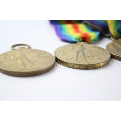 1185 - WW1 VICTORY MEDALS DVR WANSTALL RA, PTE FROGGATT KOYLI, PTE GREENWOOD LABOUR (4)