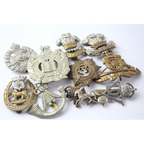 1191 - A COLLECTION OF MILITARY CAP BADGES INCLUDING KOSB, THE WELSH , THE LEINSTER (10)