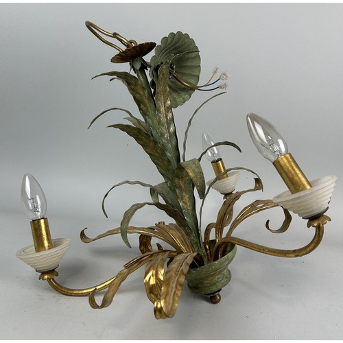 1268 - A HOLLYWOOD REGENCY TOLEWARE CHANDELIER 
45cm x 45cm