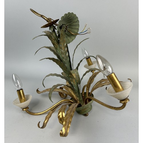 1268 - A HOLLYWOOD REGENCY TOLEWARE CHANDELIER 
45cm x 45cm