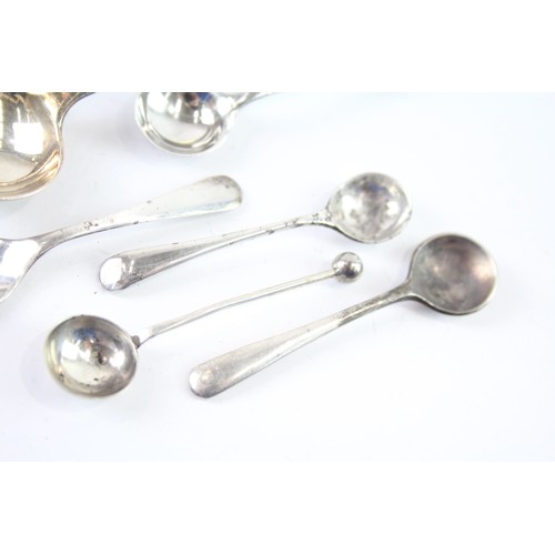 422A - NINE .925 STERLING SILVER CONIDMENT SPOONS INCLUDING GEORGIAN, VICTORIAN
Weight: 50gms