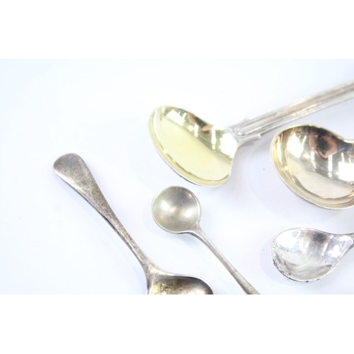 422A - NINE .925 STERLING SILVER CONIDMENT SPOONS INCLUDING GEORGIAN, VICTORIAN
Weight: 50gms