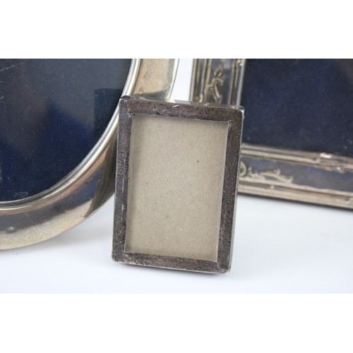 422N - THREE STERLING SILVER PHOTOGRAPH FRAMES