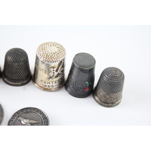 422O - NINE .925 STERLING SILVER HABERDASHERY INCLUDING THIMBLES, CHARLES HORNER

Weight: 44gms