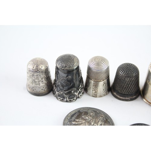 422O - NINE .925 STERLING SILVER HABERDASHERY INCLUDING THIMBLES, CHARLES HORNER

Weight: 44gms