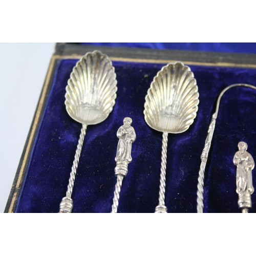 422Z - EIGHT .925 STERLING SILVER APOSTLE SPOONS IN FITTED CASE

Weight: 59gms