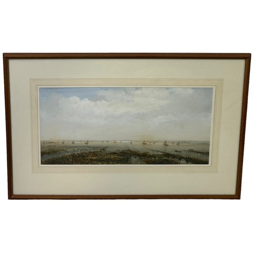 959A - G.VISSER (DUTCH 19TH CENTURY): A WATERCOLOUR PAINTING HEIGHTENED WITH GOUACHE ON PAPER DEPICTING SAI... 