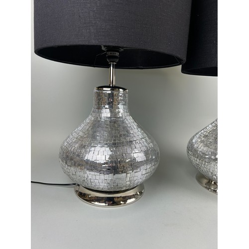 1075F - A PAIR OF SILVER COLOURED LAMPS