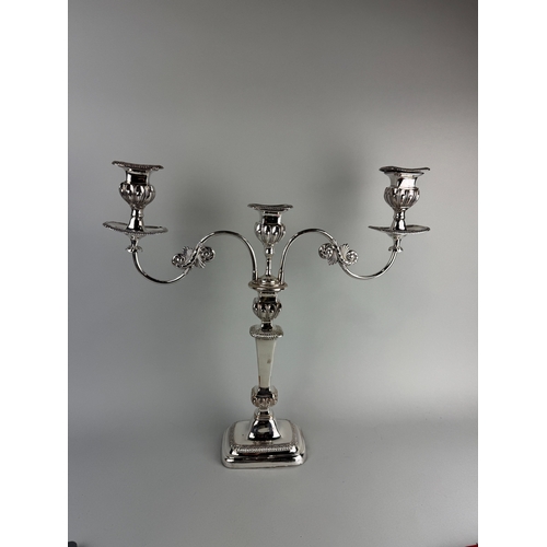 1023 - A SILVER PLATED CANDLEABRA PROBABLY SHEFFIELD
51cm x 48cm