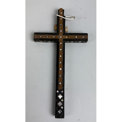 112 - AN ANTIQUE MOTHER OF PEARL CRUCIFIX
23cm x 11cm