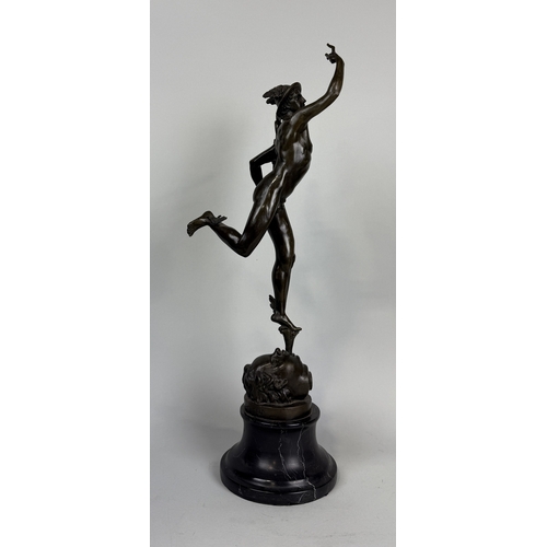 12 - HYPPOLYTE FRANCOIS MOREAU (FRENCH 1832-1927): A BRONZE SCULPTURE OF MERCURY
Signed Moreau and number... 