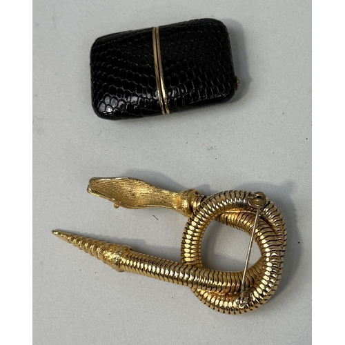 188 - A MAPPIN MOVADO WATCH ALONG WITH A COSTUME ARTICULATED SNAKE BROOCH