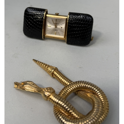 188 - A MAPPIN MOVADO WATCH ALONG WITH A COSTUME ARTICULATED SNAKE BROOCH