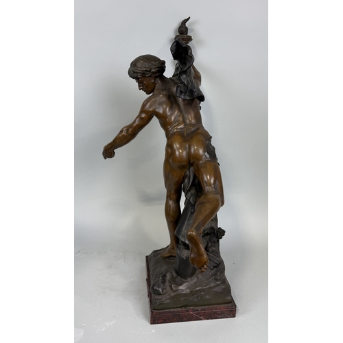 2 - AFTER EMILE LOUIS PICAULT (FRENCH 1833-1915): A LARGE BRONZE SCULPTURE 'L'IDEE EN MARCHE'
Signed. Wi... 