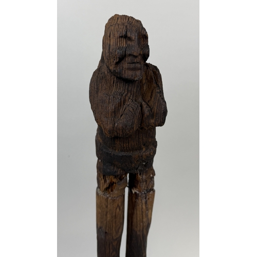 212 - A 19TH CENTURY JAPANESE 'ASHINAGA-JIN' WOODEN FOLKLORE FIGURE
52cm H including stand.