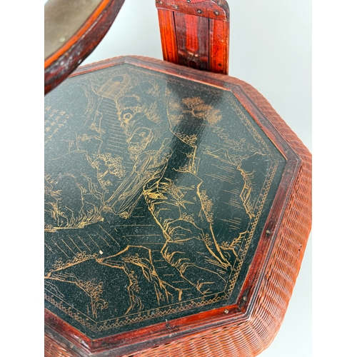 215 - A CHINESE LACQUERED PICNIC BASKET
61cm x 36cm