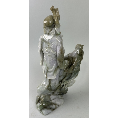 236 - A CHINESE JADE FIGURE OF SHAOLIN WITH TWO BOYS
38cm H