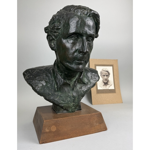 24 - A LIFE SIZE BRONZE SCULPTURE BY GORDON ALCHIN DEPICTING CHARLES MORGAN, DATED 1935
The bronze of exc... 