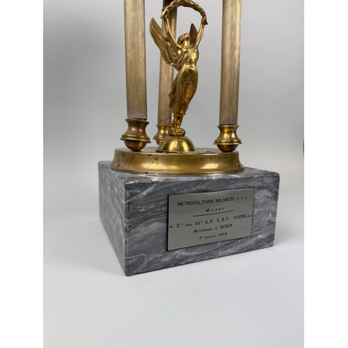 270 - A SECOND PLACE TROPHY FOR THE 1966 GRAND PRIX AT MONZA, MILANO AWARDED TO MIKE PARKES (BRITISH 1931-... 