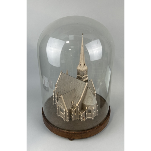 291 - A VICTORIAN GLASS DOME WITH DIORAMA OF CHURCH WITHIN
Possibly a church in Streatham, London.
55cm x ... 