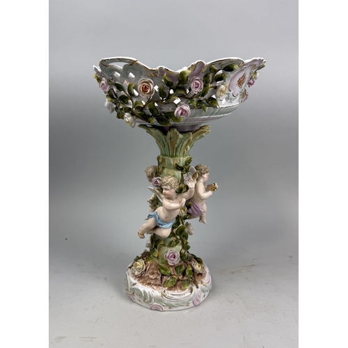 298 - A GERMAN PORCELAIN CENTERPIECE BY PLAUE/SCHLERHOLZ CIRCA 1880-1900