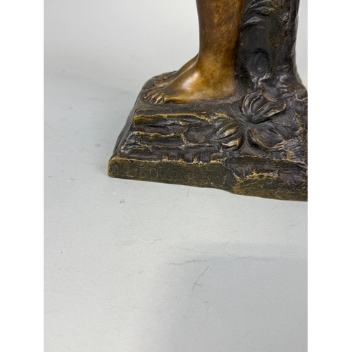 300 - AFTER AGATHON LEONARD (1841-1923): A BRONZE SCULPTURE OF A LADY
58cm H