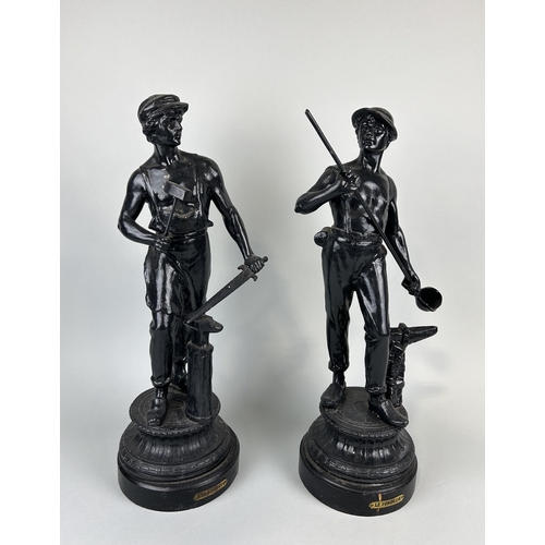 308 - A PAIR OF FRENCH CERAMIC STATUES 'L'INDUSTRIE'
Each 53cm H