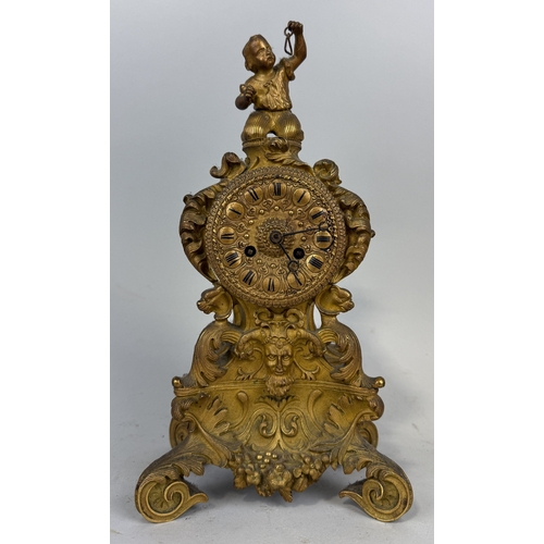 317 - A FRENCH GILT BRONZE CLOCK MARKED FOR MEYER A PARIS
35cm H