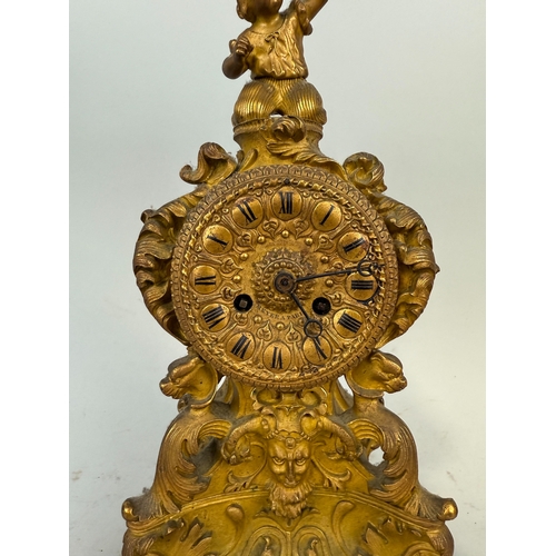 317 - A FRENCH GILT BRONZE CLOCK MARKED FOR MEYER A PARIS
35cm H