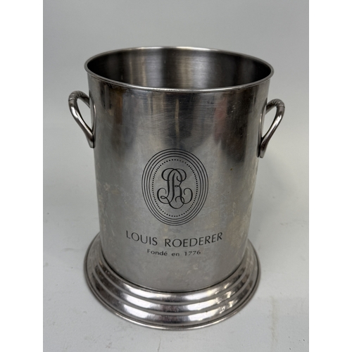 320 - A LOUIS ROEDERER SILVER-PLATED CHAMPAGNE BUCKET
 
26 x 23 cm