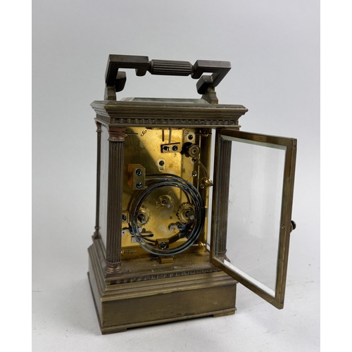 326 - A FRENCH CARRIAGE CLOCK
18cm H