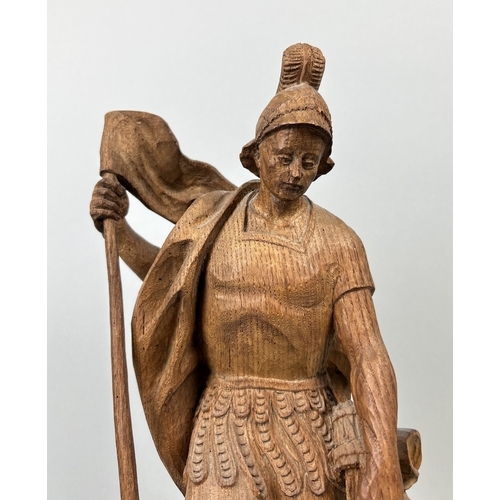 342 - A WOODEN SCULPTURE DEPICTING A SAINT
44cm H