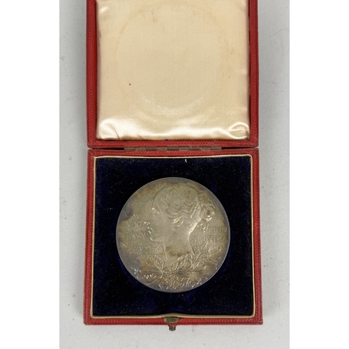 363 - FOUR CASED BRONZE MEDALS TO INCLUDE VICTORIA DIAMOND JUBILEE