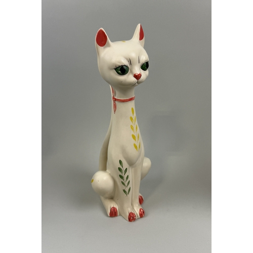 388 - AN ITALIAN GREEN GLAZED CERAMIC DOG WITH CERAMIC CAT
 
34 cm H