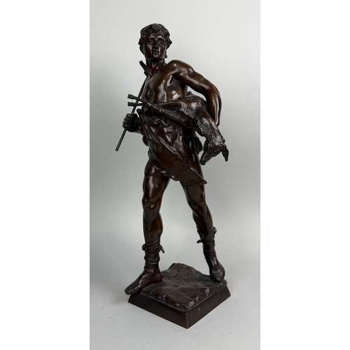 4 - EUGENE MARIOTON (FRENCH 1857-1933): A BRONZE SCULPTURE 'RETOUR DE CHASSE'
54cm H
Signed.... 