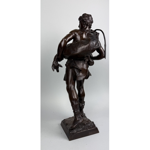 4 - EUGENE MARIOTON (FRENCH 1857-1933): A BRONZE SCULPTURE 'RETOUR DE CHASSE'
54cm H
Signed.... 