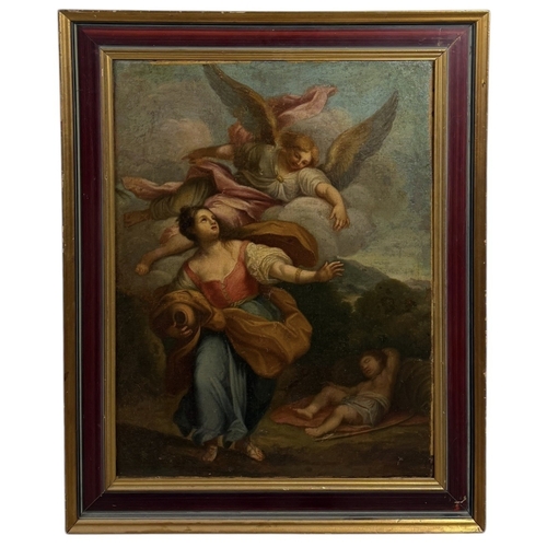 42 - AN 18TH CENTURY ITALIAN OIL PAINTING ON CANVAS DEPICTING HAGAR AND ISHMAEL
62cm x 48cm
Framed 76cm x... 