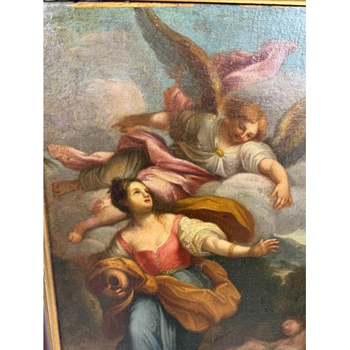 42 - AN 18TH CENTURY ITALIAN OIL PAINTING ON CANVAS DEPICTING HAGAR AND ISHMAEL
62cm x 48cm
Framed 76cm x... 