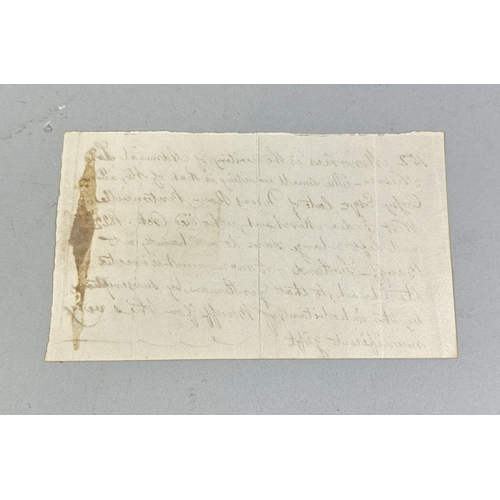 435 - ADMIRAL LORD NELSON: A SMALL FRAGMENT OF WRITING WITH HISTORICAL NOTE