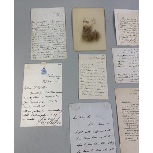 438 - A MIXED LOT OF SIGNED LETTERS BY 19TH CENTURY SCIENTISTS, TO INCLUDE OVER TEN LETTERS.