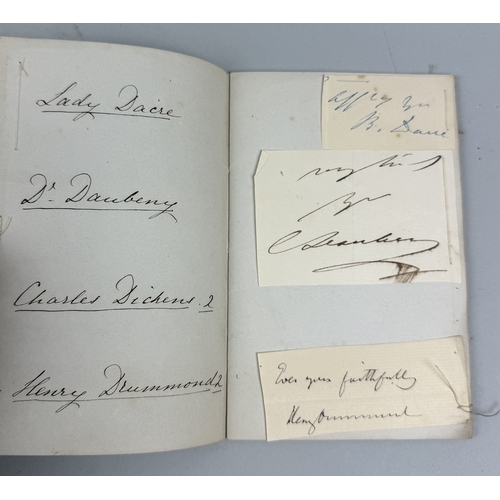 439 - A SMALL BOOK OF CUT AUTOGRAPHS/SIGNATURES FROM VARIOUS INDIVIDUALS