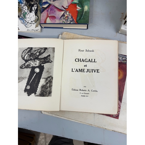 457 - A COLLECTION OF BOOKS ON MARC CHAGALL TO INCLUDE FOUR COPIES OF CHAGALL LITHOGRAPHIE III, RENE SCHWO... 