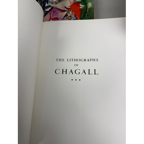 457 - A COLLECTION OF BOOKS ON MARC CHAGALL TO INCLUDE FOUR COPIES OF CHAGALL LITHOGRAPHIE III, RENE SCHWO... 