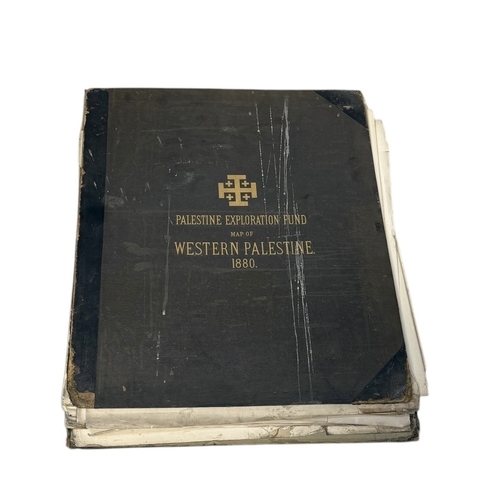 477 - PALESTINE EXPLORATION FUND: MAP OF WESTERN PALESTINE 1880 BY C. R. CONDER AND H. H. KITCHENER (2)
Tw... 