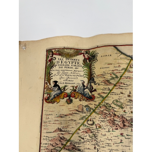 493 - E. MICHALET: HAND-COLOURED MAP OF EGYPT AND SYRIA
Dated 1695. 
 
95 x 62 cm... 