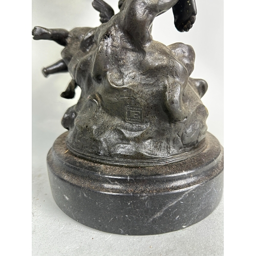 5 - A BRONZE SCULPTURE OF FORTUNA
58cm H
Mounted on marble base 63cm H
Signed and stamped.
Provenance: P... 